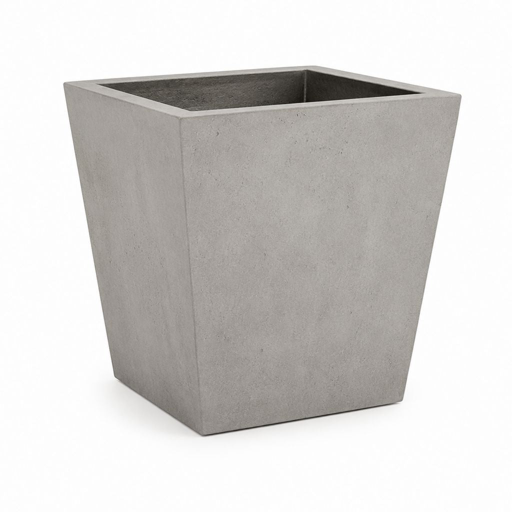 Pflanzkübel Grau aus Faserzement quadratisch 40 x 40 x 50 cm