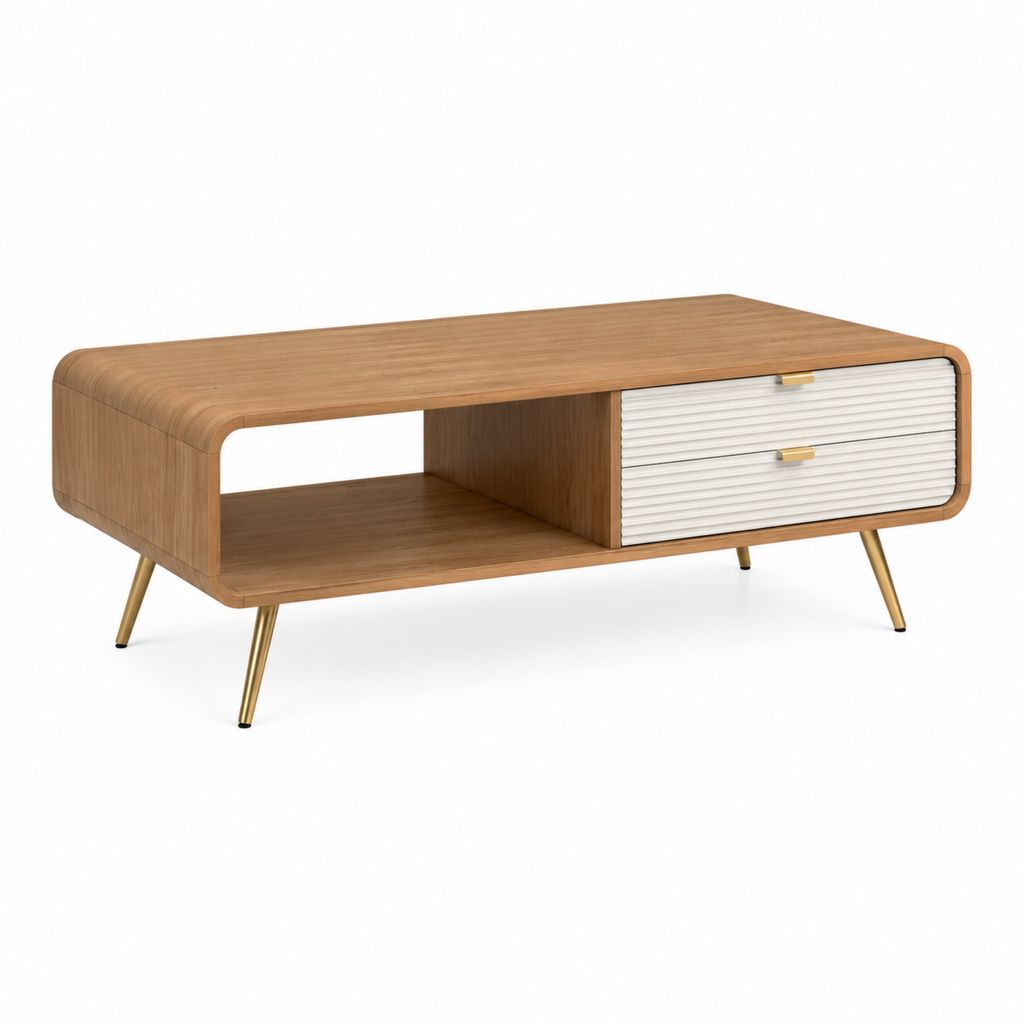 Couchtisch mit Stauraum Walnussfarben MDF rechteckig 120 x 60 x 45 cm