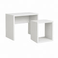 Couchtisch 2er Set Weiß MDF Rechteckig Großer Tisch 60 x 40 x 50 cm Kleiner Tisch 45 x 35 x 40 cm