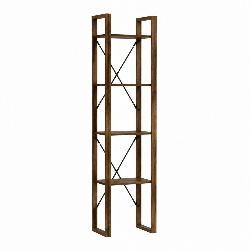 Bücherregal Standregal Braun aus massivem Akazienholz rechteckig 60 x 30 x 180 cm