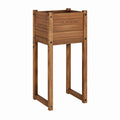 Hochbeet Pflanzkasten aus massivem Akazienholz Braun 50 x 50 x 80 cm