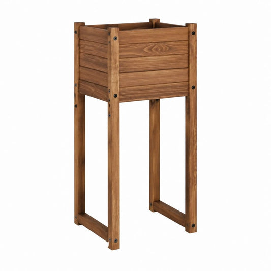 Hochbeet Pflanzkasten aus massivem Akazienholz Braun 50 x 50 x 80 cm