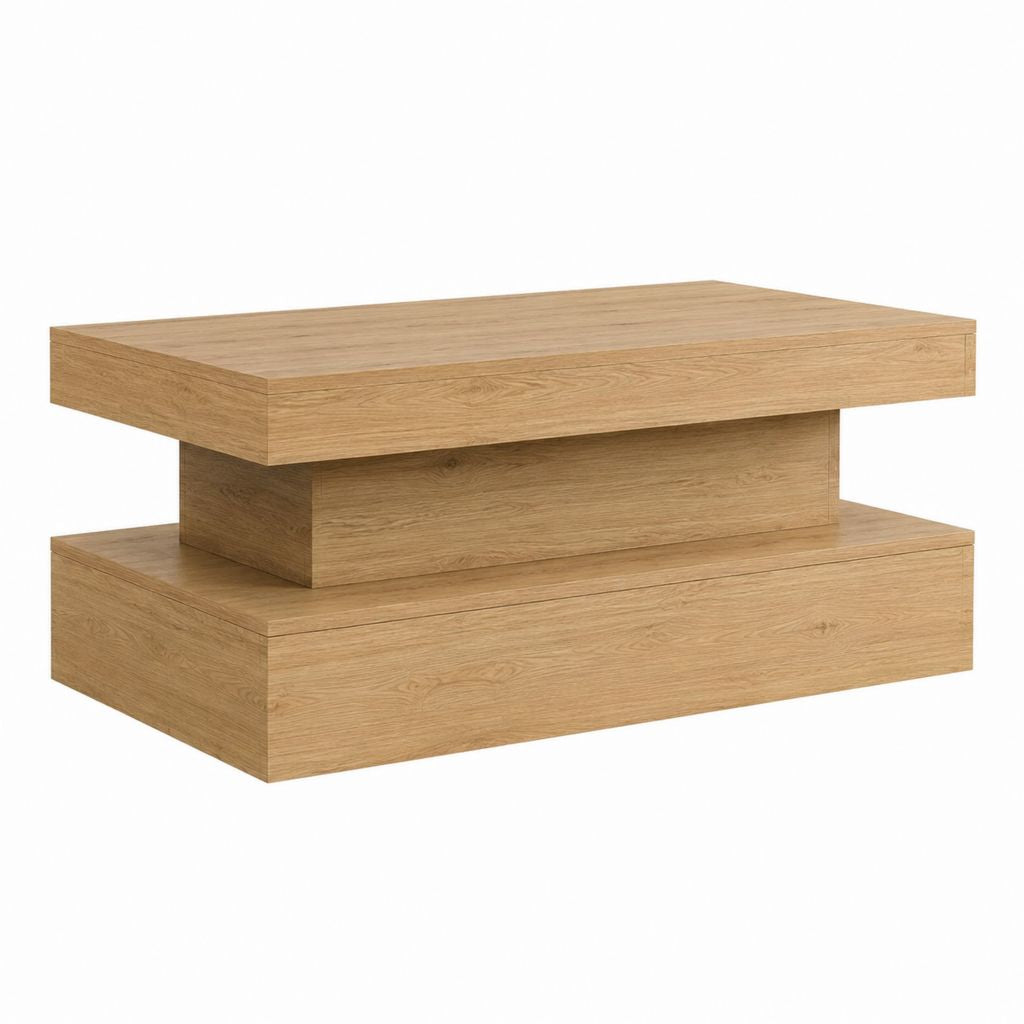 Couchtisch Eiche hell Spanplatte rechteckig 100 x 60 x 40 cm