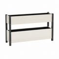 2-stufiges Hochbeet Weiß Schwarz aus WPC und pulverbeschichtetem Stahl 80 x 30 x 80 cm